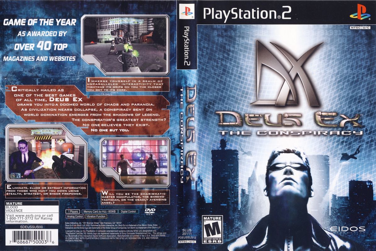 Deus Ex box art for Playstation 2